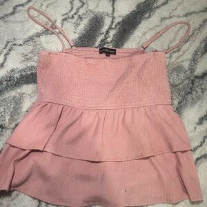 Almost Famous Pink Tiered Smocked Cami